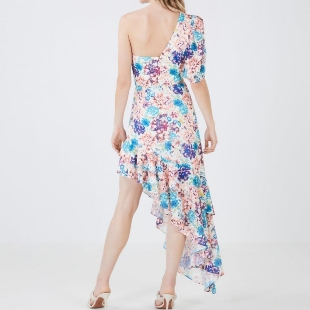 NWT✨️BCBGMAXAZRIA Women' Special Events| Fleur Asymmetrical Dress Gardenia Sz 12 - Picture 2 of 16